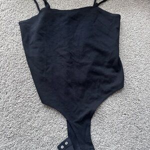 Black Moa Moa Square neck tank One-Piece Bodysuit